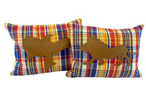 Dove and Lion™ Rugged Leather, Pair of Pillows by Sarah Lois™   16"x20"