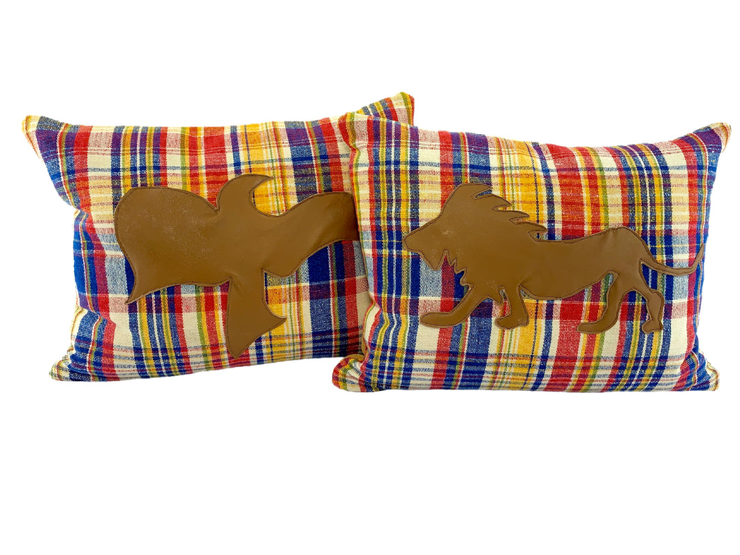 Dove and Lion™ Rugged Leather, Pair of Pillows by Sarah Lois™   16
