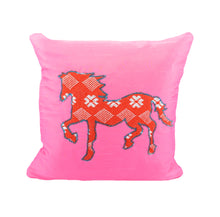 Load image into Gallery viewer, Silky Fuchsia Horse, Lucy and Bear™ by Sarah Lois™   16"x16"