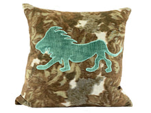 Load image into Gallery viewer, Dove and Lion™ Cyan Camo, Pair of Pillows by Sarah Lois™   20"x20"