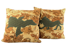 Load image into Gallery viewer, Dove and Lion™ Saddle Brown Steer, Pair of Pillows by Sarah Lois™   20"x20"