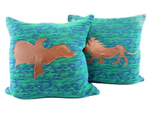 Load image into Gallery viewer, Dove and Lion™ Azure, Pair of Pillows by Sarah Lois™ 22"x22"
