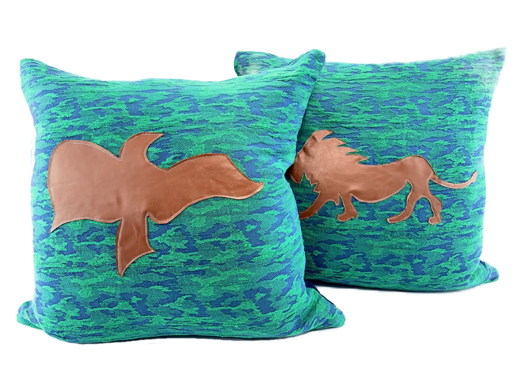 Dove and Lion™ Azure, Pair of Pillows by Sarah Lois™   22