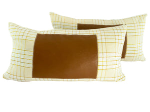 Leather Plaid, Pair of Pillows by Sarah Lois™                                12"x20"
