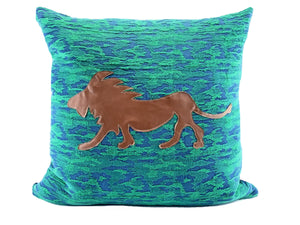 Dove and Lion™ Azure, Pair of Pillows by Sarah Lois™   22"x22"