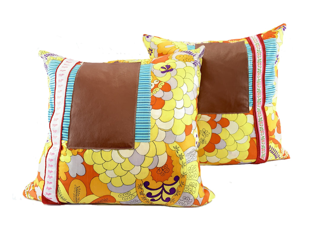 Silky Leather, Pair of Pillows by Sarah Lois™   20