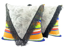 Load image into Gallery viewer, Art Deco Rick Rack, Pair of Pillows by Sarah Lois™    22&quot;x22&quot;
