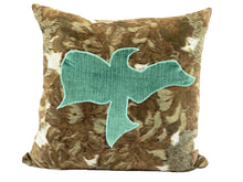 Load image into Gallery viewer, Dove and Lion™ Cyan Camo, Pair of Pillows by Sarah Lois™   20&quot;x20&quot;
